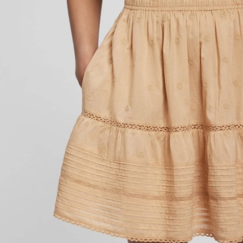 NWT Gap Embroidered Pull-on Skirt | Beige/Neutral | Size XL